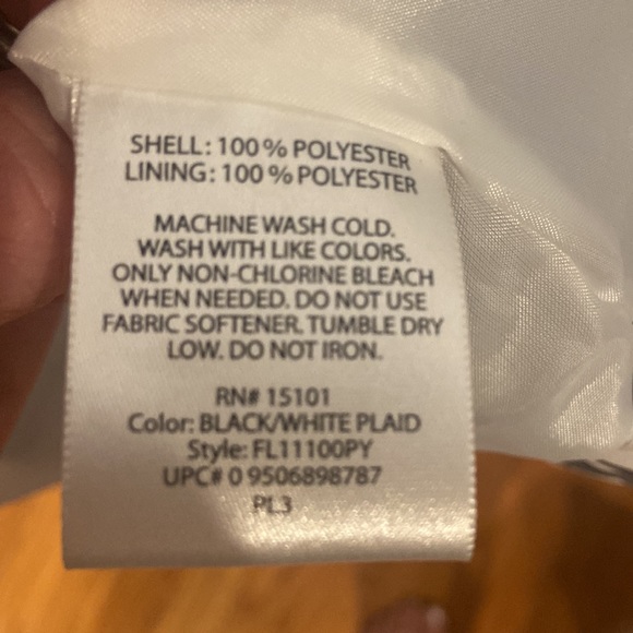 Black & White Plaid Rain Coat - Picture 6 of 6